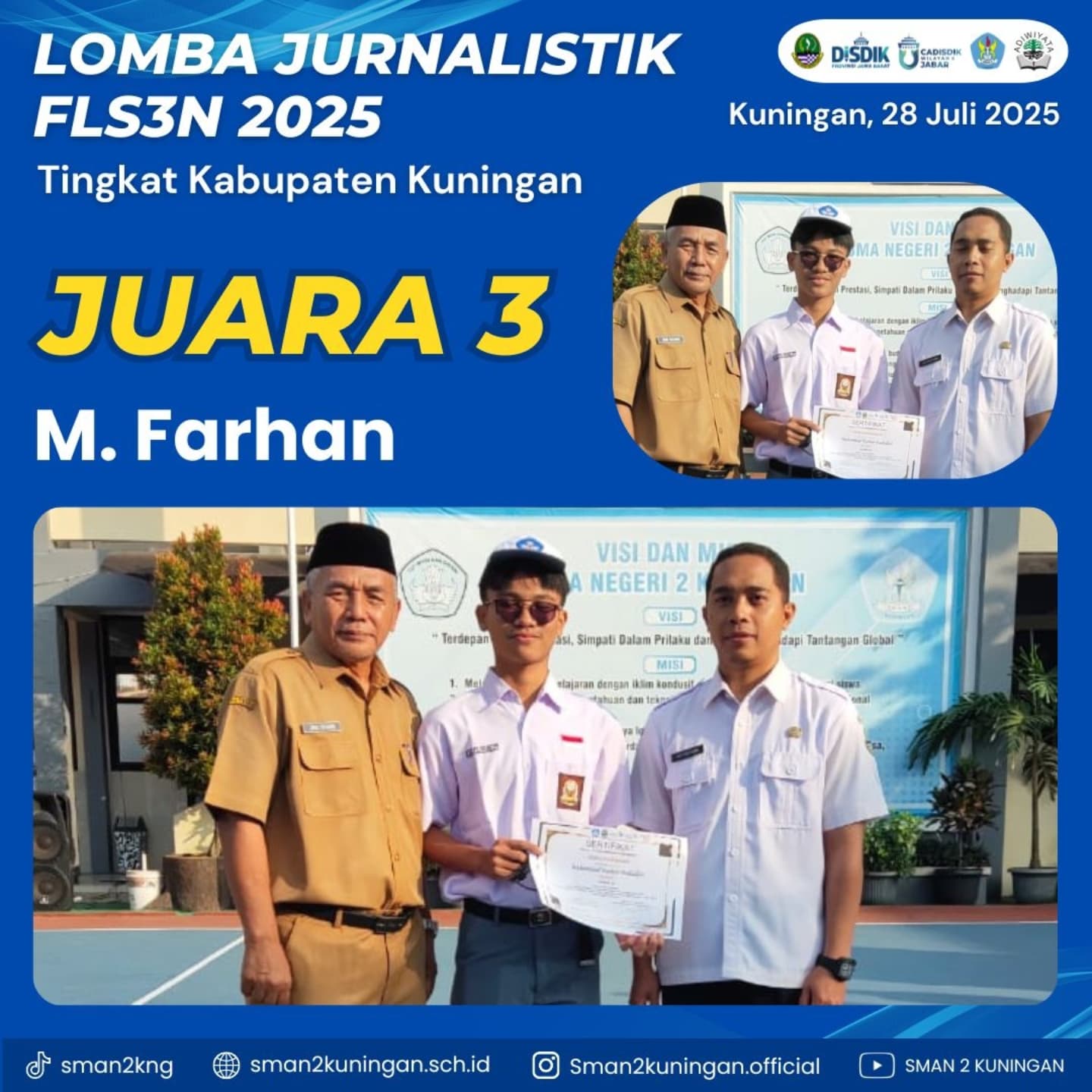 Juara 3 JURNALISTIK FLS3N TINGKAT KABUPATEN