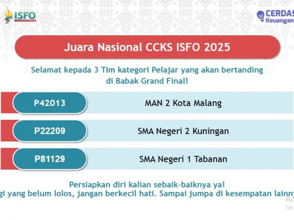 SMANDA JUARA CCKS ISFO Wilayah Menuju Grand Final Nasional SMANDA JUARA CCKS ISFO Wilayah Menuju Grand Final Nasional