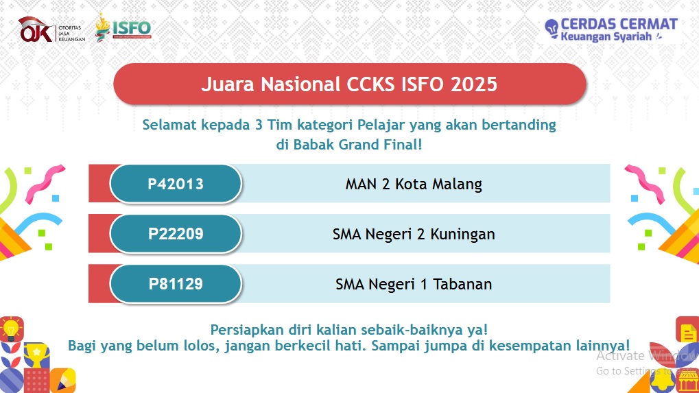 SMANDA JUARA CCKS ISFO Wilayah Menuju Grand Final Nasional SMANDA JUARA CCKS ISFO Wilayah Menuju Grand Final Nasional